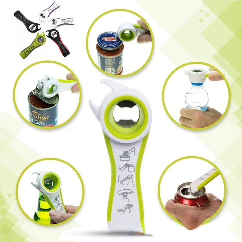 5 in 1 Multi function  Stainless Steel plastic Can jar bottle open can Opener Beer Good Kitchen Tool tools