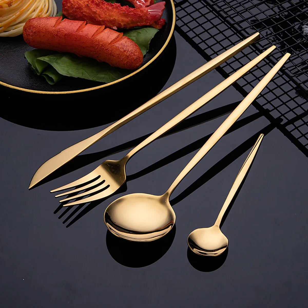 30 Piece Stainless Steel Cutlery Set | Knife Fork Tea Spoon Set