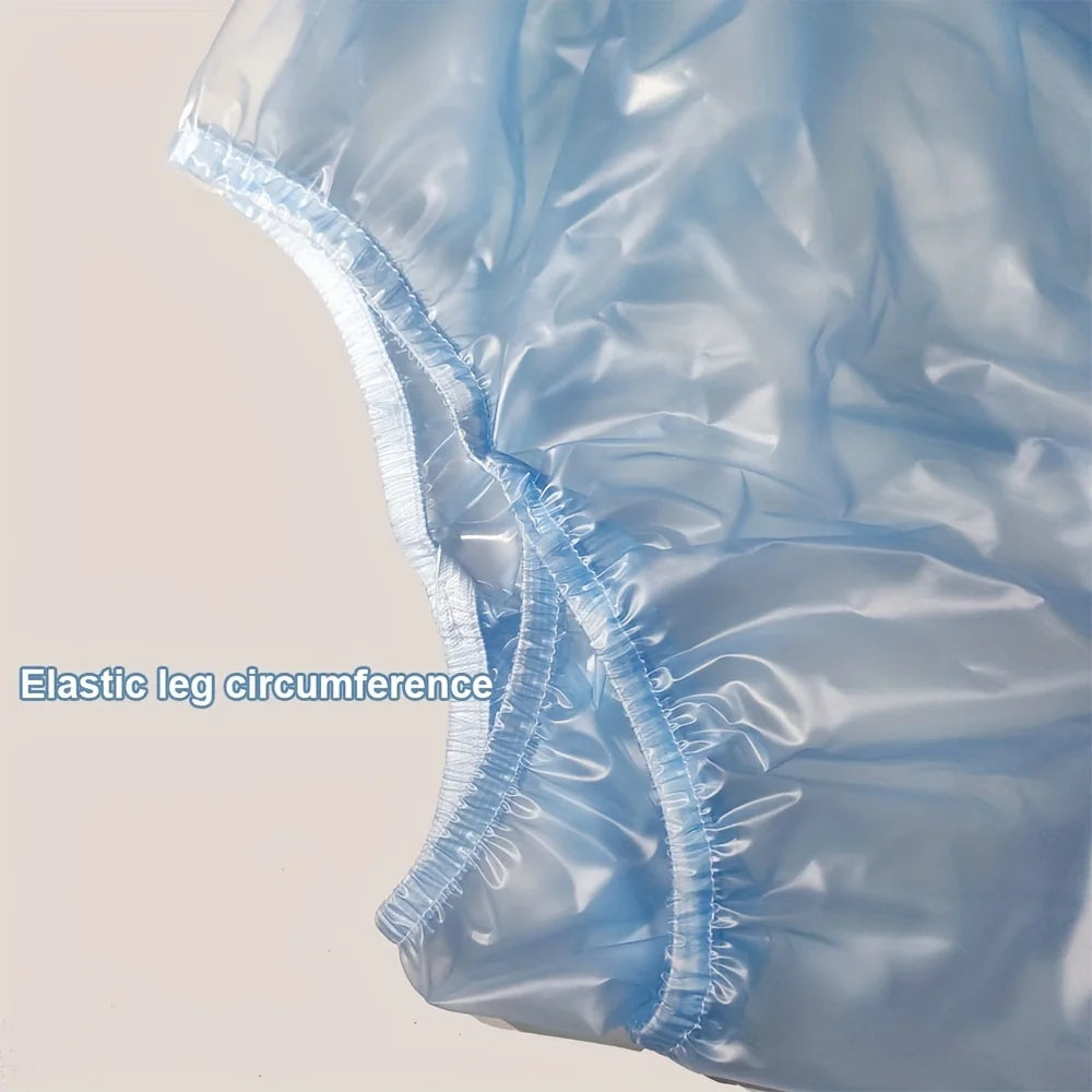 Reusable PVC Panties Adult Diapers Coat Leak-proof Plastic Teen Diaper Cover Non-disposable Diapers  Transparent