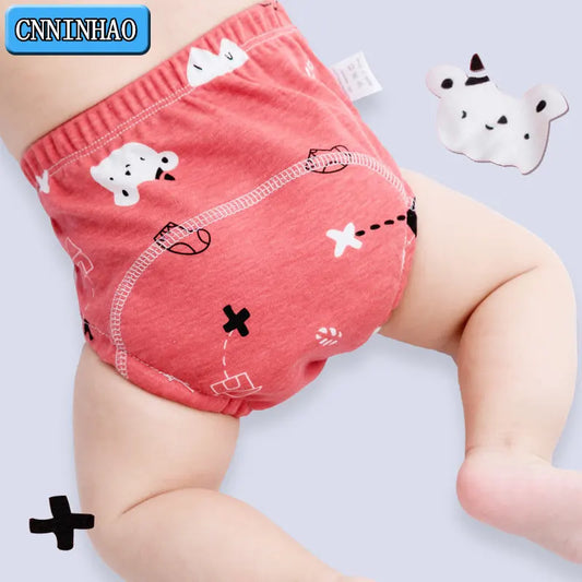 6 Layer Newborn Cartoon Baby Cotton Training Cloth Diaper Underwear Pant Reusable Washable Infant Nappies Child Learning Panties