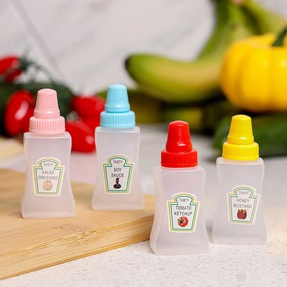 Refillable Mini Sauce Bottles Portable Ketchup Honey Salad Squeeze Bottles Dressing Dispensers For Lunch Box Kitchen Accessories