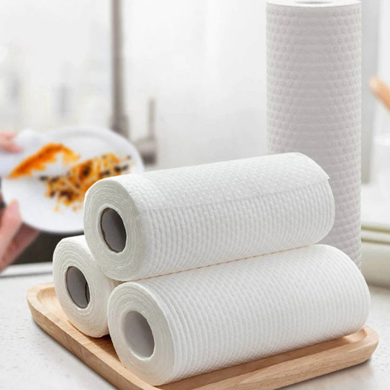 Non-woven Disposable Rags Dishcloths Household Kitchen Non-stick Oil Cleaning Cloths Dishcloths Wash Paper Towels Cleaner Tools