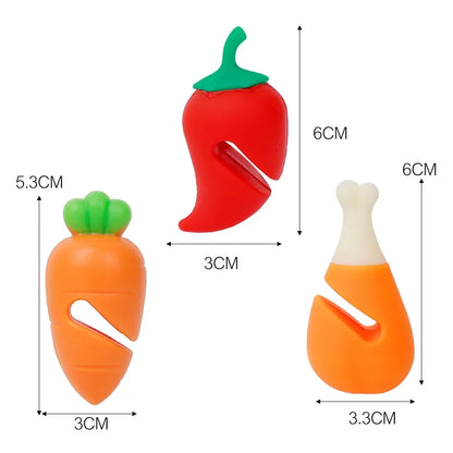 3/1PCS House Silicone Pot Lid Anti-Overflow Stoppers Pot Cover Lifter Holder Carrot Pepper Chicken Leg Sets Rack Kitchen Gadgets