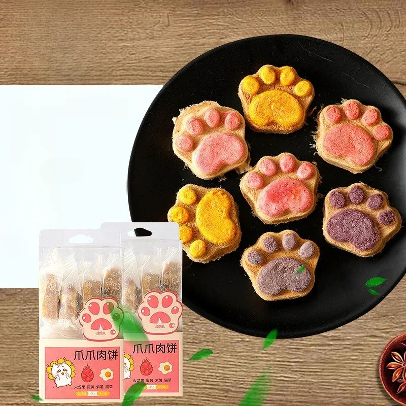 Cat Paw Footprint Shaped Cookies Nutritious and Delicious Freeze-dried Food Pet Interactive Training Rewards Snacks Supplies