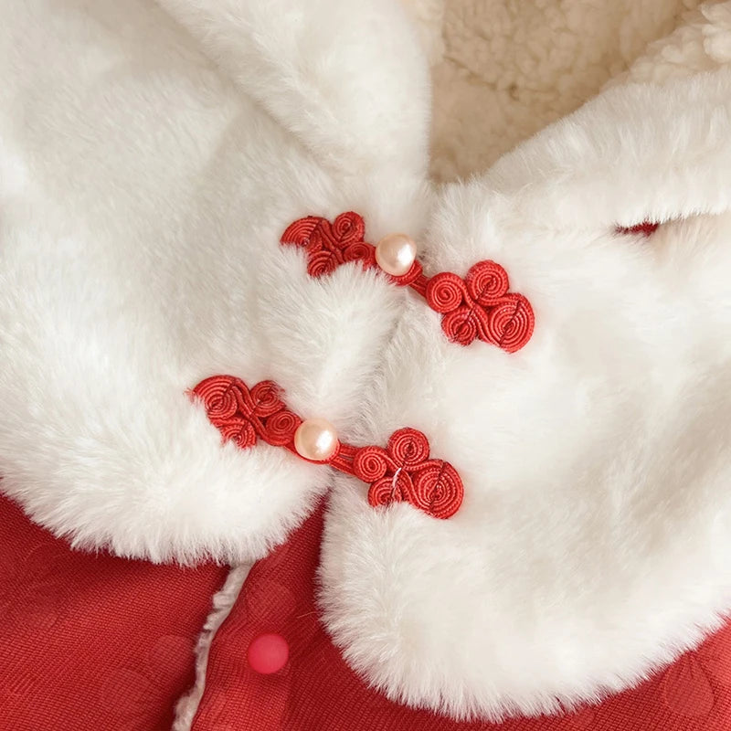 IYEAL  Baby Cloak For Autumn And Winter Outings, Children's Windproof Shawl With Plush Insulation, Baby Princess Super Cute Coat