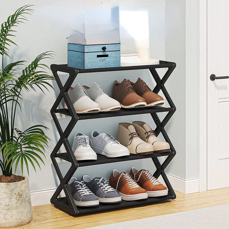 X-shaped Shoe Rack Multi-functional Assembled Shoe Cabinet Household Dust-proof Storage Simple Household Assembled Shoe Rack