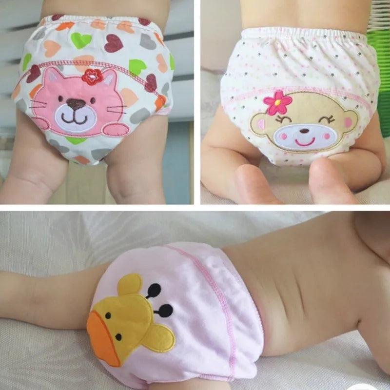 5PC Unisex Baby Potty Training Pants Boys Girls Underwear Reusable Cloth Diapers