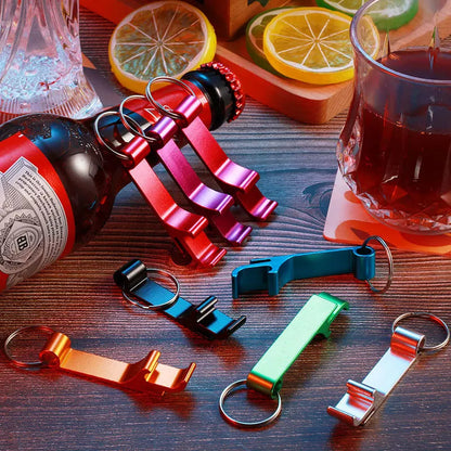 24Pcs Bottle Opener Keychain Aluminum Beer Bottle Openers Metal EDC Soda Keyring Tool Gift