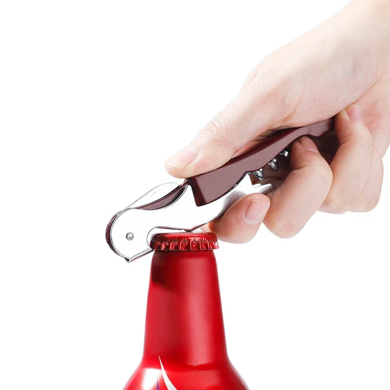 Multi-Functional 2 in 1 Bottle Openers Stainless Steel Wine Cork Screw Corkscrew Beer Cap Remover Kitchen Gadget Bar Accessories