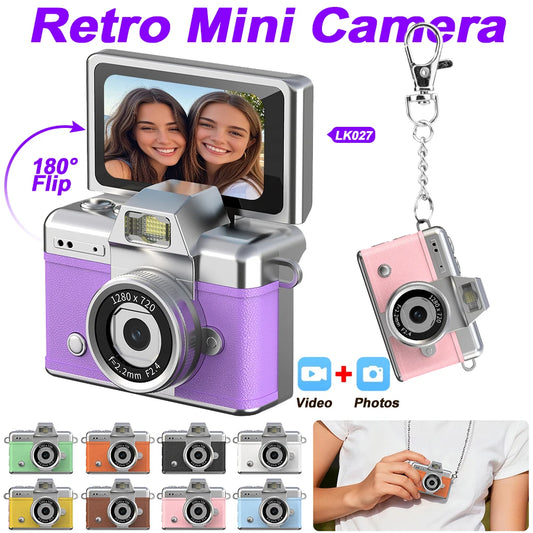 Mini Keychain Thumb Camera with 1080P HD Video Recording and 180° Flip Screen LCD Display Screen for Students 2026