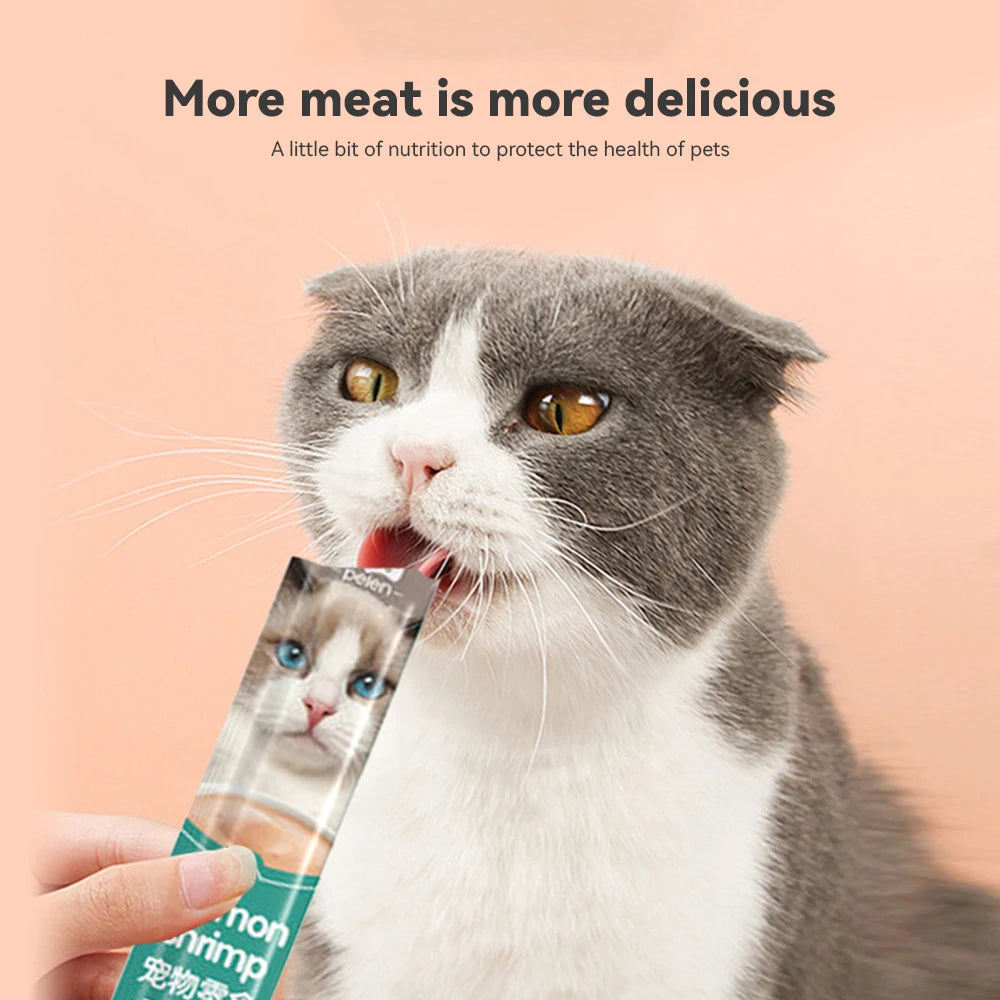 30 PCS Cat Strips Wet Food Snacks Nutritious with Fresh Ingredients Cat Snacks 3 Flavours Pet Food Fattening for Cats