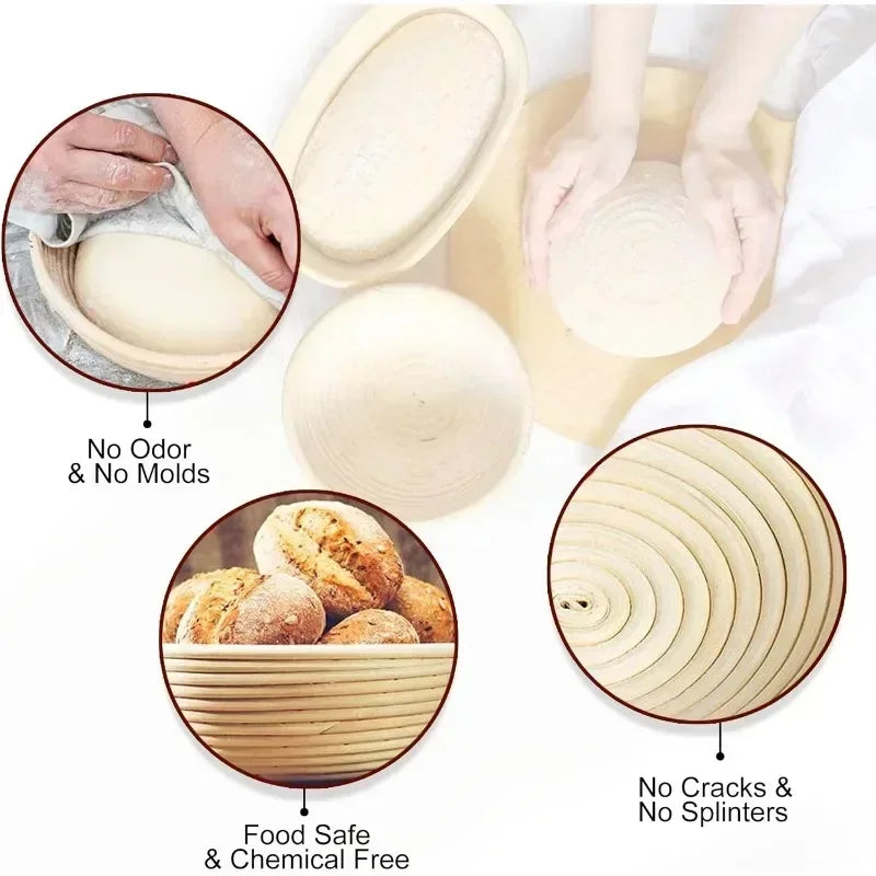 Bakeware Sets Fermented Bread Basket Glass Bottle Dough Set Baking DIY Accessories European Bread Fermentation Basket
