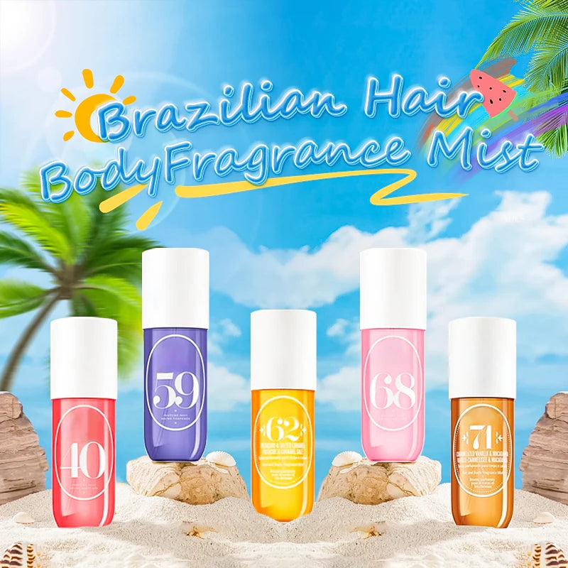 90ml Woman Perfumes Body Spray Long Lasting Fragrance Hair and Body Smell Spray Natural Fruit Fragrance Portable Date Flirting