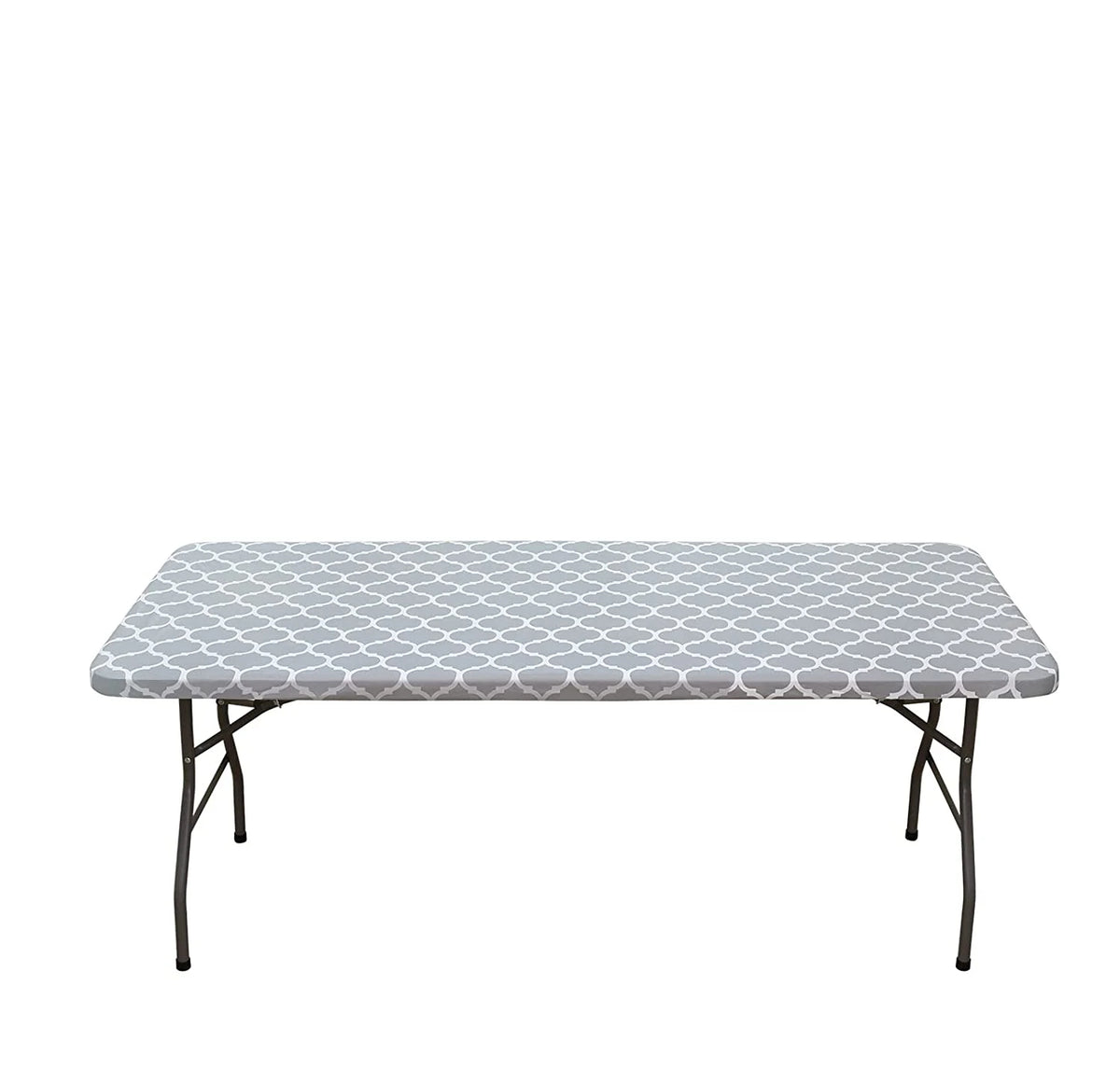 Elastic Fitted Vinyl Waterproof Tablecloth Flannel Backing Rectangle Table Cover Folding Table Wipeable TableCloth Outdoor Party
