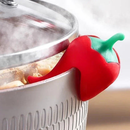 3/1PCS House Silicone Pot Lid Anti-Overflow Stoppers Pot Cover Lifter Holder Carrot Pepper Chicken Leg Sets Rack Kitchen Gadgets