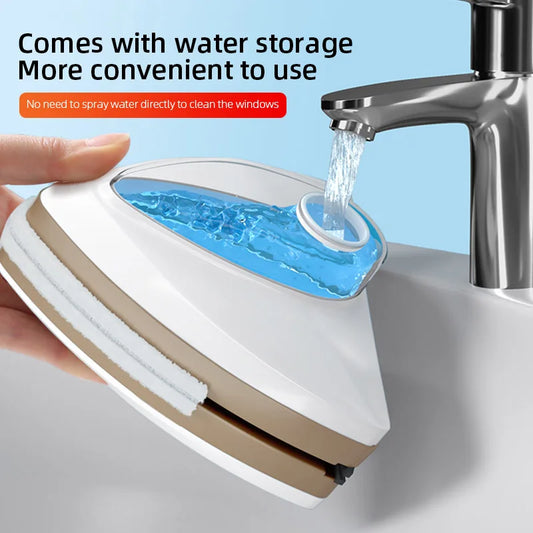2024 New Magnetic Glass Window Cleaning Tool Water Discharge Double-layer Wiper Household Special Magnetic Window Cleaner