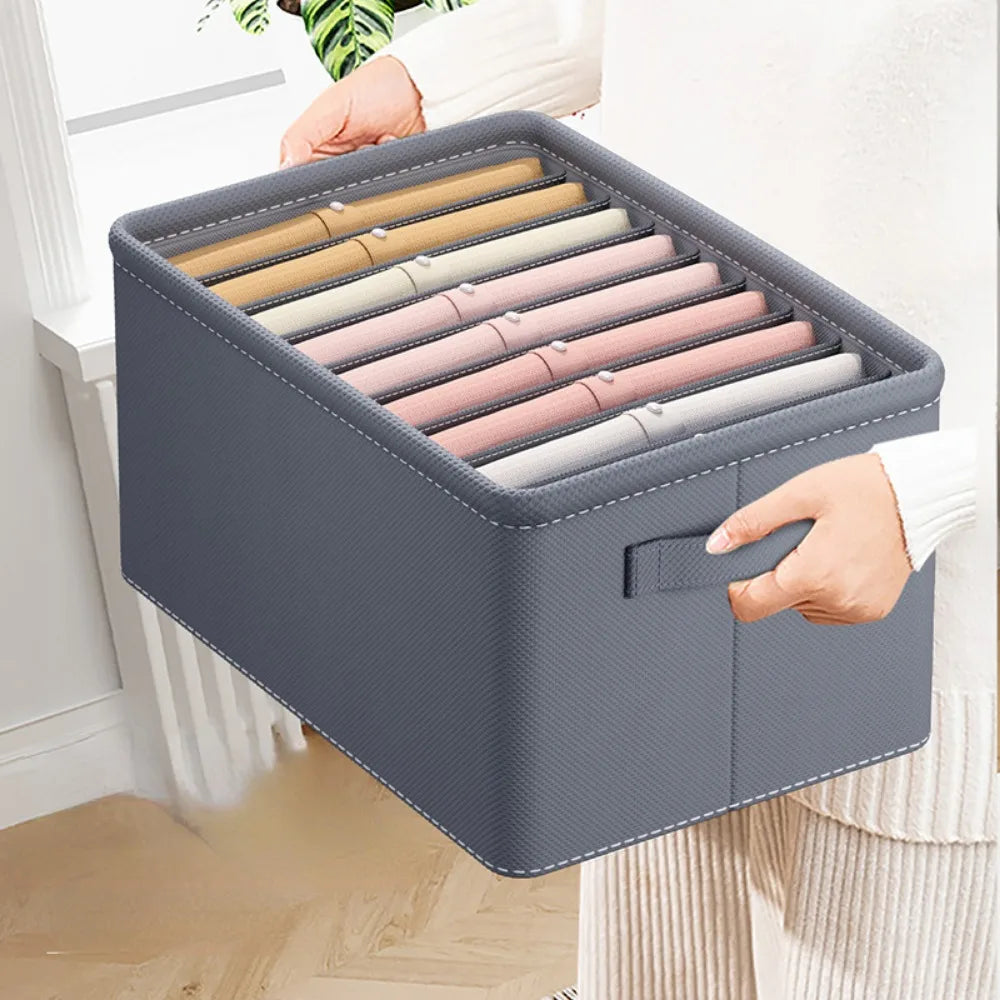 Clothes Organizer Trousers Clothes Jeans Storage Box Underwear Bra Socks Artifact Compartment Box Wardrobe Clothes Organizer