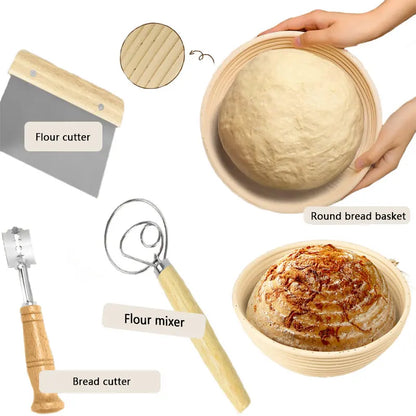 Bakeware Sets Fermented Bread Basket Glass Bottle Dough Set Baking DIY Accessories European Bread Fermentation Basket