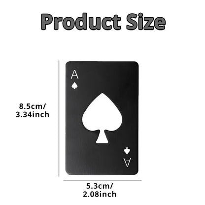 Stainless Steel Credit Card Size Beer Opener Cap Ace of Spades Casino Poker Shaped Can Opener for Family Bar Party Tools