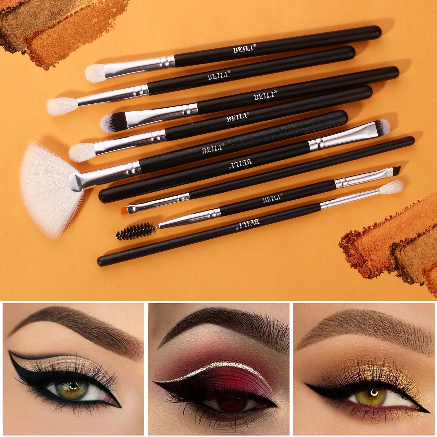 BEILI Black Makeup brushes set Professional Natural goat hair brushes Foundation Powder Contour Eyeshadow make up brushes