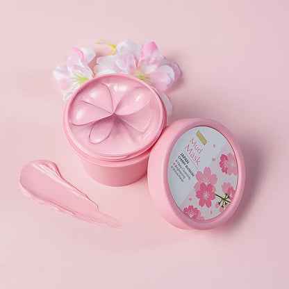 100g Japan Sakura Mud Face Mask Reduce Wrinkle Night Facial Packs Skin Clean Blackhead Pores Smearing Mud Mask Skin Care