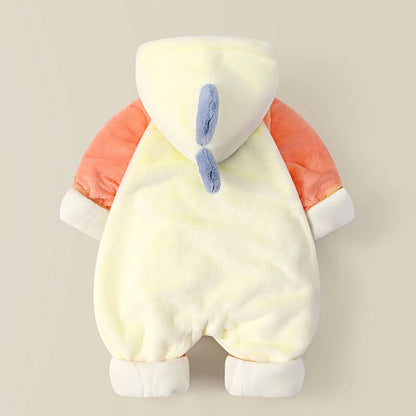 IYEAL Winter Baby Girls Boys Cute Cartoon Hooded Animals Newborn Clothes Overalls Kids Outerwear Warm Flannel Plush Jumpsuit