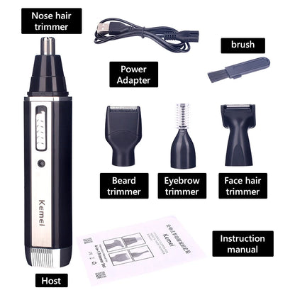 4 in1 Electric Nose Ear Trimmer For Men Shaver Rechargeable Hair Removal Eyebrow Trimer Safety Product Shaving Machine Face Care