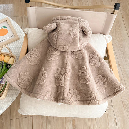IYEAL Super Cute Baby Autumn Winter Clothes, Windproof Cloak Jacket For Going Out, Baby With Plush And Thick Shawl For Warmth