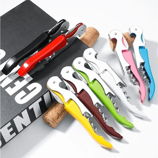 Multi-Functional 2 in 1 Bottle Openers Stainless Steel Wine Cork Screw Corkscrew Beer Cap Remover Kitchen Gadget Bar Accessories