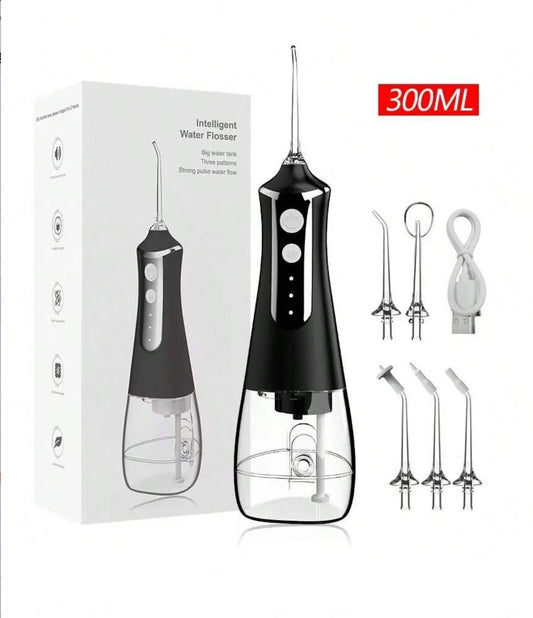 Dental Oral Irrigator Water Flosser Thread Teeth Pick Mouth Washing Machine 5 Nozzels 3 Modes USB Rechargeable 300ml Tank Dental