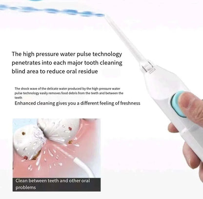 Oral Irrigator Manual Pressure Water Flosser Portable Dental Water Jet 90ML Water Tank Waterproof Teeth Cleaner For Oral Care