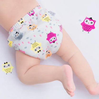 6 Layer Newborn Cartoon Baby Cotton Training Cloth Diaper Underwear Pant Reusable Washable Infant Nappies Child Learning Panties