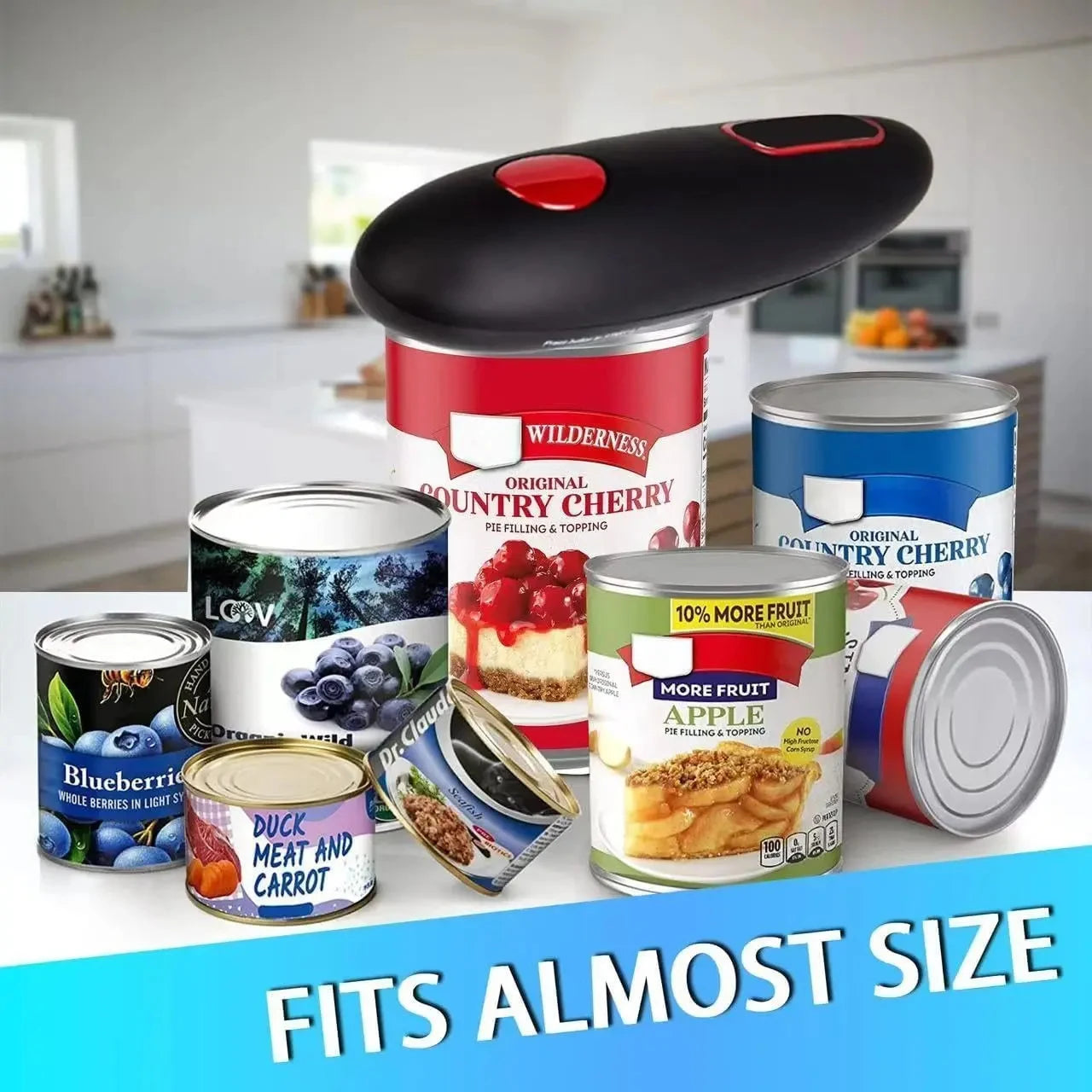 Electric Can Opener One Touch No Sharp Edge Can Opene Machine Battery Powered Portable Automatic Jar Opening Kitchen Tool Gadget