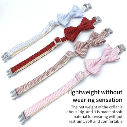 Pet Collar Adjustable Durable Cat Collars Cute Bow Kitten Necklace Soft Bell Puppy Lead Pet Product Dog Supplies Cat Accessories