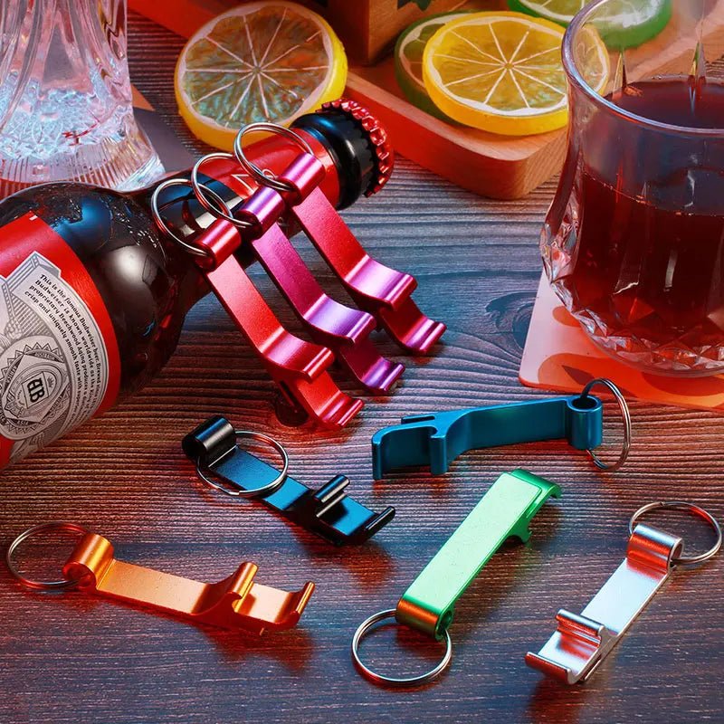 10PCS Bottle Opener Keychain Aluminum Beer Bottle Openers Metal EDC Soda Keyring Tool Gift Accessories for Kitchen
