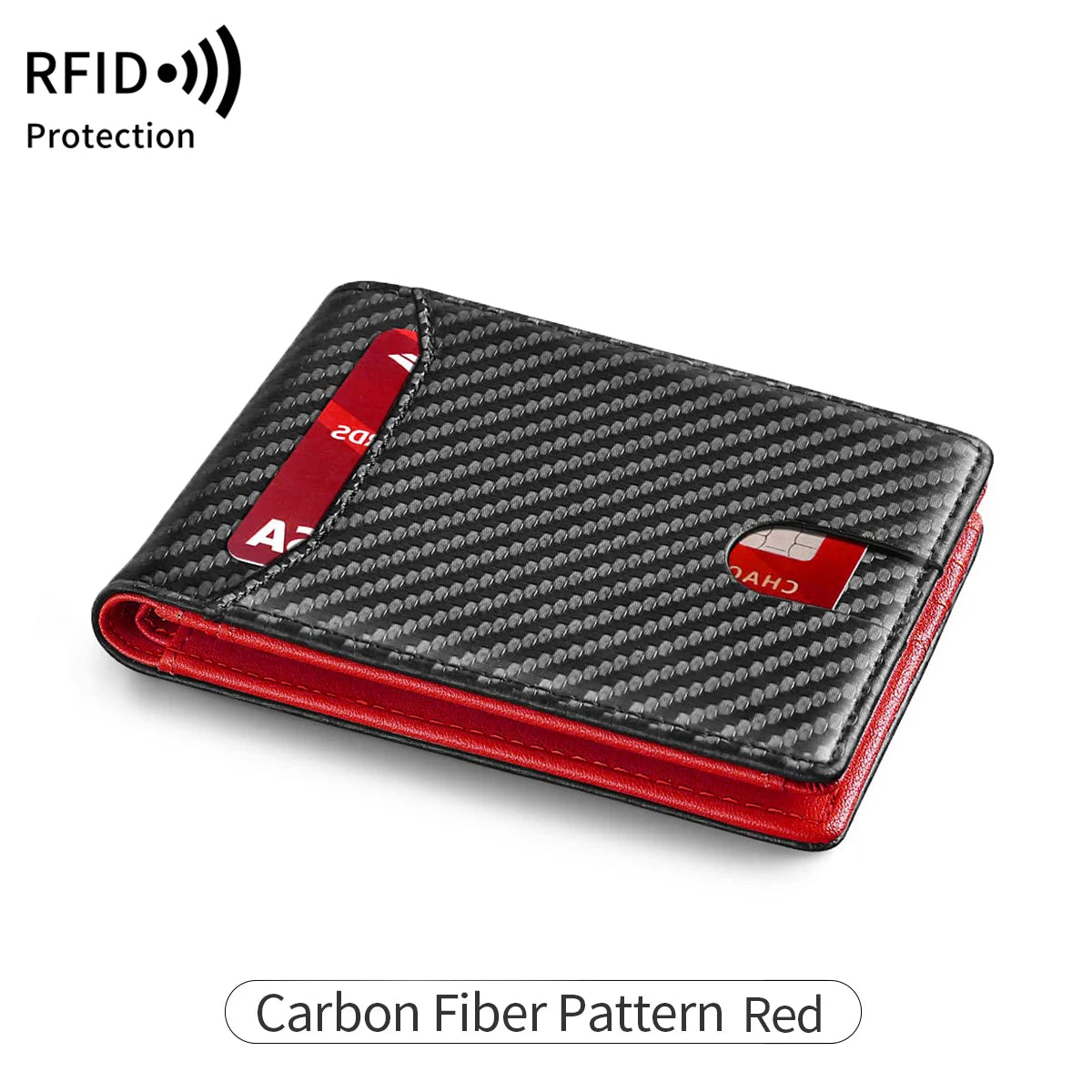 Men's Ultra-Thin RFID Blocking Leather Wallet Bi-Fold Front Pocket Wallet Large Capacity 8 Card/Short Card Holder with ID Window