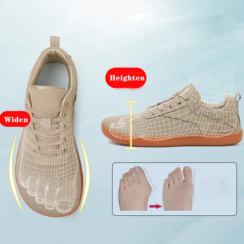 Men's Minimalist Barefoot Walking Breathable Shoes Wide Sports Shoes Simple Shoes Suitable For Gym Driving Office Leisure Sports