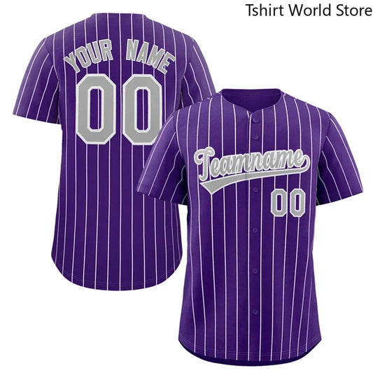 Purple Line Series Sportswear Tops Custom Baseball Jersey Shirt Printed for Men and Women Shirt Casual Shirts