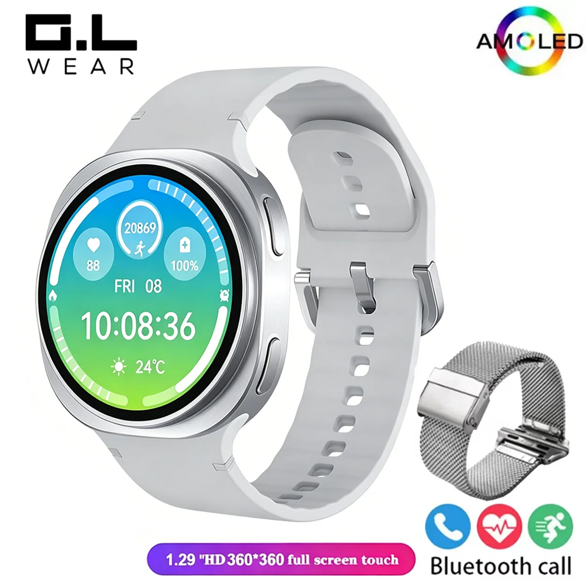 2026 New Smart Watch Game Dial Dynamic Dial Bluetooth Call Wireless Charging Fitness Tracker Voice Assistant Gift