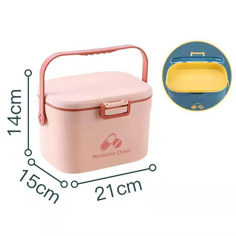 Large Capacity Family Medicine Organizer Box Portable First Aid Kit Medicine Storage Boxes Organizers Plastic Organizing Home