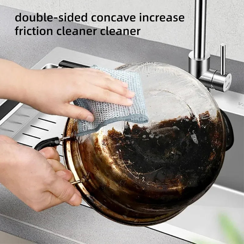 100/1pcs Magic Cleaning Cloth Thickened Double -sided Metal Steel Wire Rags Kitchen Dish Pot Washdishing Cloth Towel Clean Tools