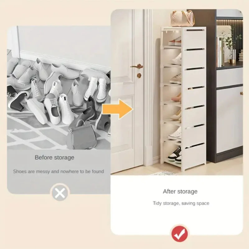 A simple entry-level home shoe rack storage cabinet that can be freely combined and occupies a small area.