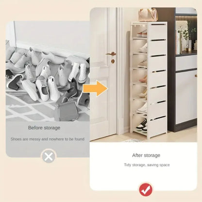 A simple entry-level home shoe rack storage cabinet that can be freely combined and occupies a small area.