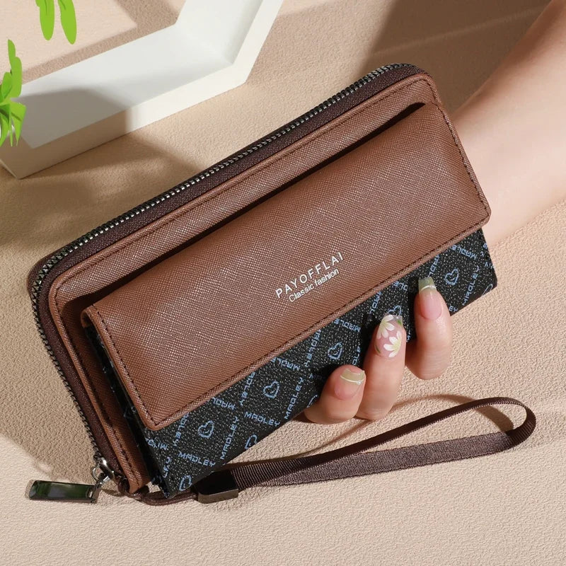 1pc Classic Men's Faux Leather Wallet, Double Layer with Snap Closure, Zippered Card Holder & Photo Compartment, Color blocking