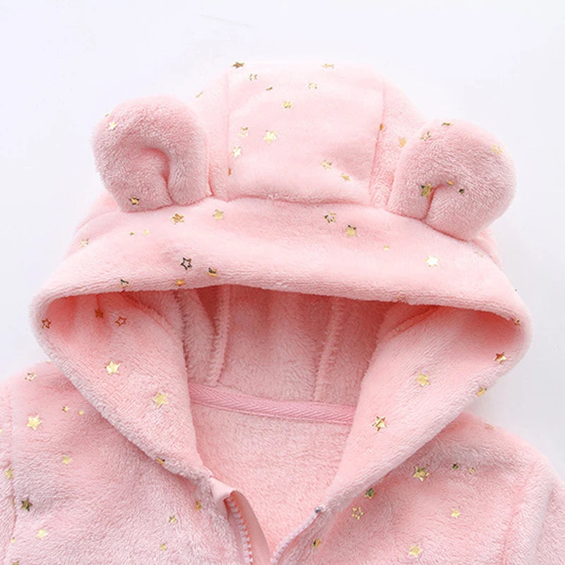 IYEAL 2024  New Christmas Cute Cartoon Jumpsuit  Autumn/Winter Newborn Baby Star sequins Romper Outwear Baby Soft Flannel Romper