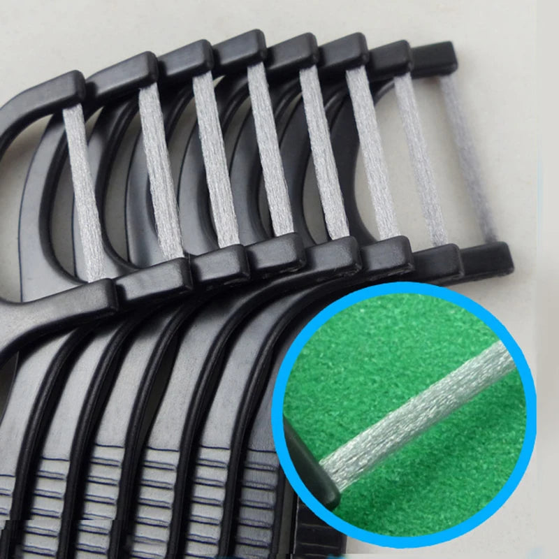50pcs Interdental Brush Dental Floss Oral Hygiene Tooth Clean Stick Teeth Picks Disposable Bamboo Charcoal Teeth Stick Oral Care