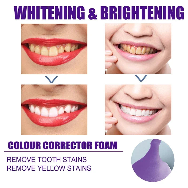 V34 Toothpaste 50ml Mousse Teeth Deep Cleaning Whitening Toothpaste Yellow Teeth Removing Tooth Stains Oral Cleaning Hygiene