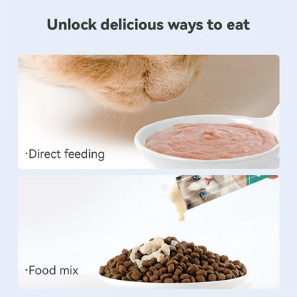 30 PCS Cat Strips Wet Food Snacks Nutritious with Fresh Ingredients Cat Snacks 3 Flavours Pet Food Fattening for Cats