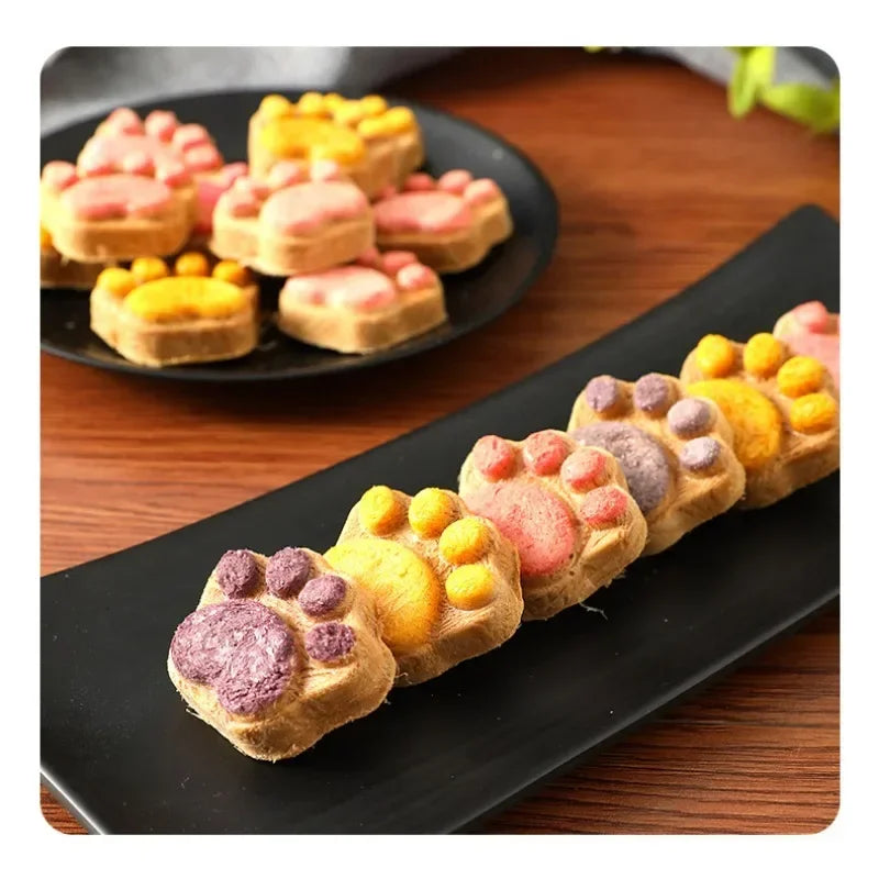 Cat Paw Footprint Shaped Cookies Nutritious and Delicious Freeze-dried Food Pet Interactive Training Rewards Snacks Supplies