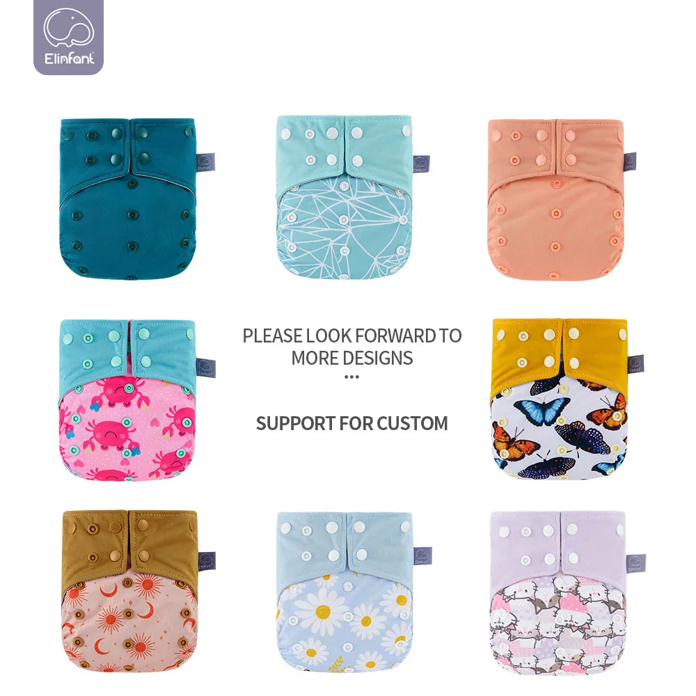 Elinfant Baby Reusable Washable Diaper Cloth  Suede Cloth Inner With One Pocket Fit 3-15kg Baby Cloth